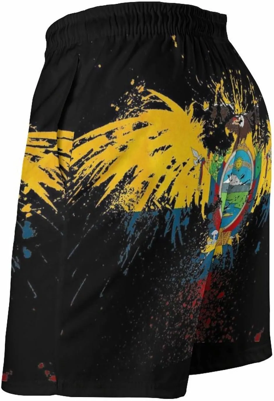 Zakqeik Men's Summer Guyana Flag Map Swim Trunks Quick Dry Surf Boardshorts Bathing Suit Shorts with Pockets