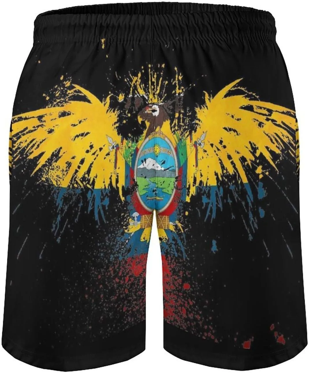 Zakqeik Men's Summer Guyana Flag Map Swim Trunks Quick Dry Surf Boardshorts Bathing Suit Shorts with Pockets