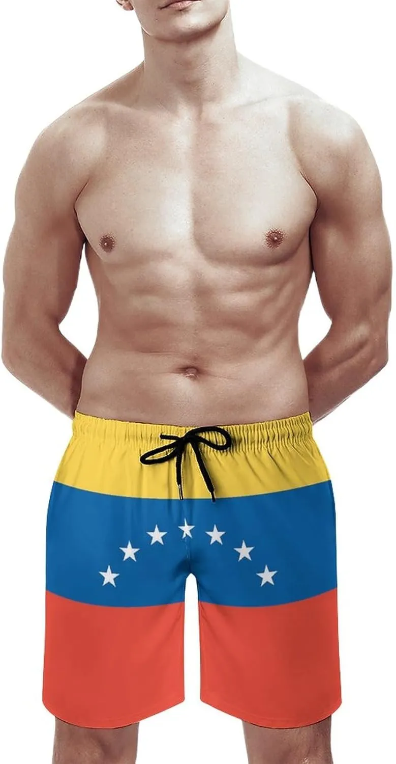 Zakqeik Men's Summer Missouri State Flag Swim Trunks Quick Dry Surf Boardshorts Bathing Suit Shorts with Pockets