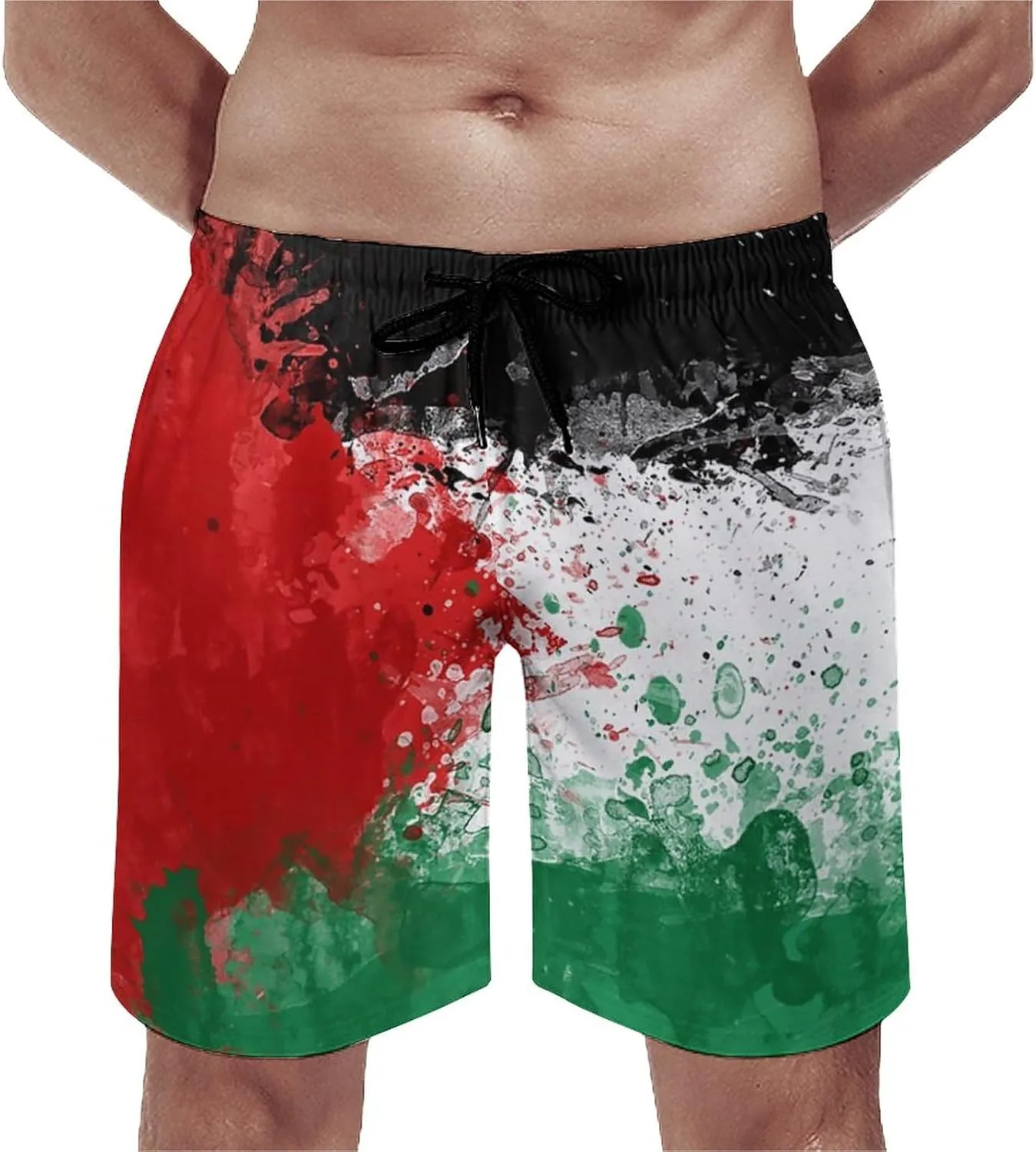 Zakqeik Men's Summer Missouri State Flag Swim Trunks Quick Dry Surf Boardshorts Bathing Suit Shorts with Pockets