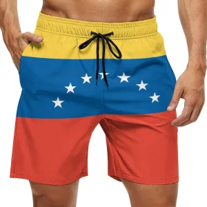 Zakqeik Men's Summer Missouri State Flag Swim Trunks Quick Dry Surf Boardshorts Bathing Suit Shorts with Pockets