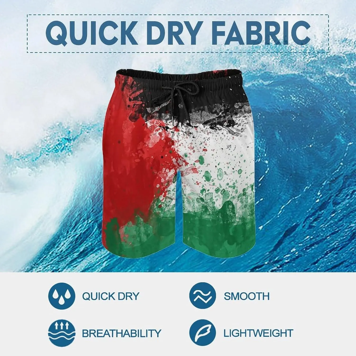 Zakqeik Men's Summer Missouri State Flag Swim Trunks Quick Dry Surf Boardshorts Bathing Suit Shorts with Pockets