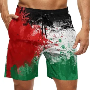Zakqeik Men's Summer Missouri State Flag Swim Trunks Quick Dry Surf Boardshorts Bathing Suit Shorts with Pockets