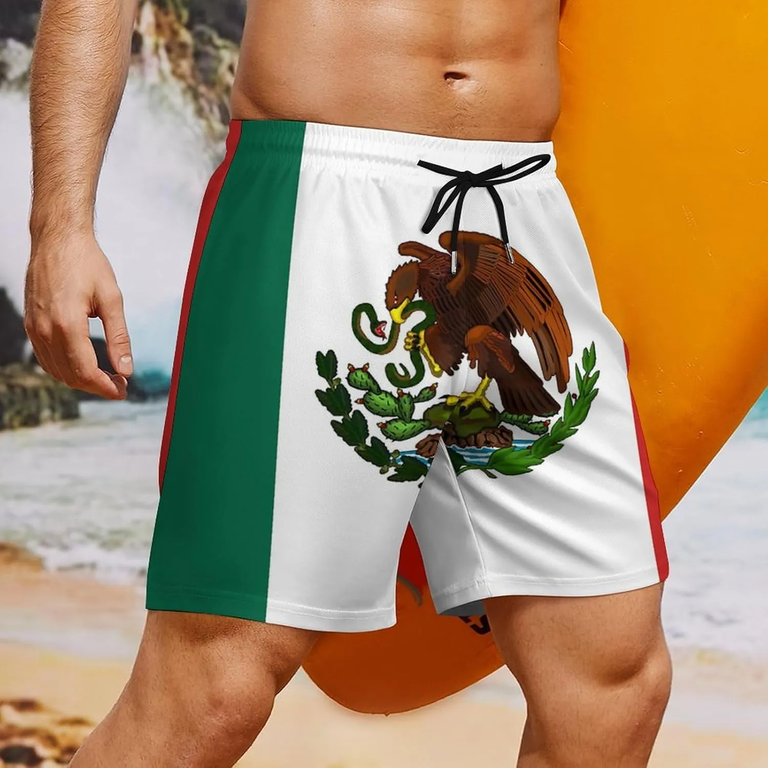 Zakqeik Men's Summer Texas Flag Swim Trunks Quick Dry Surf Boardshorts Bathing Suit Shorts with Pockets