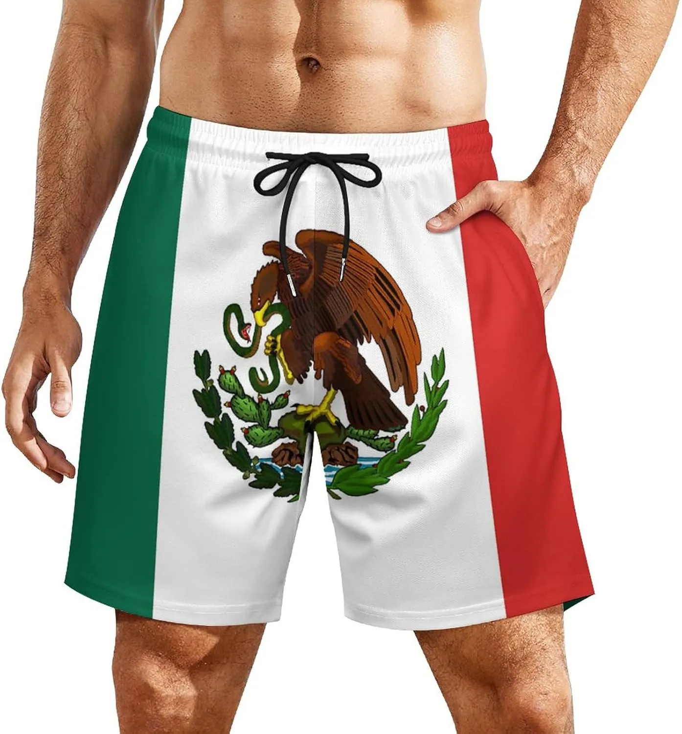 Zakqeik Men's Summer Texas Flag Swim Trunks Quick Dry Surf Boardshorts Bathing Suit Shorts with Pockets