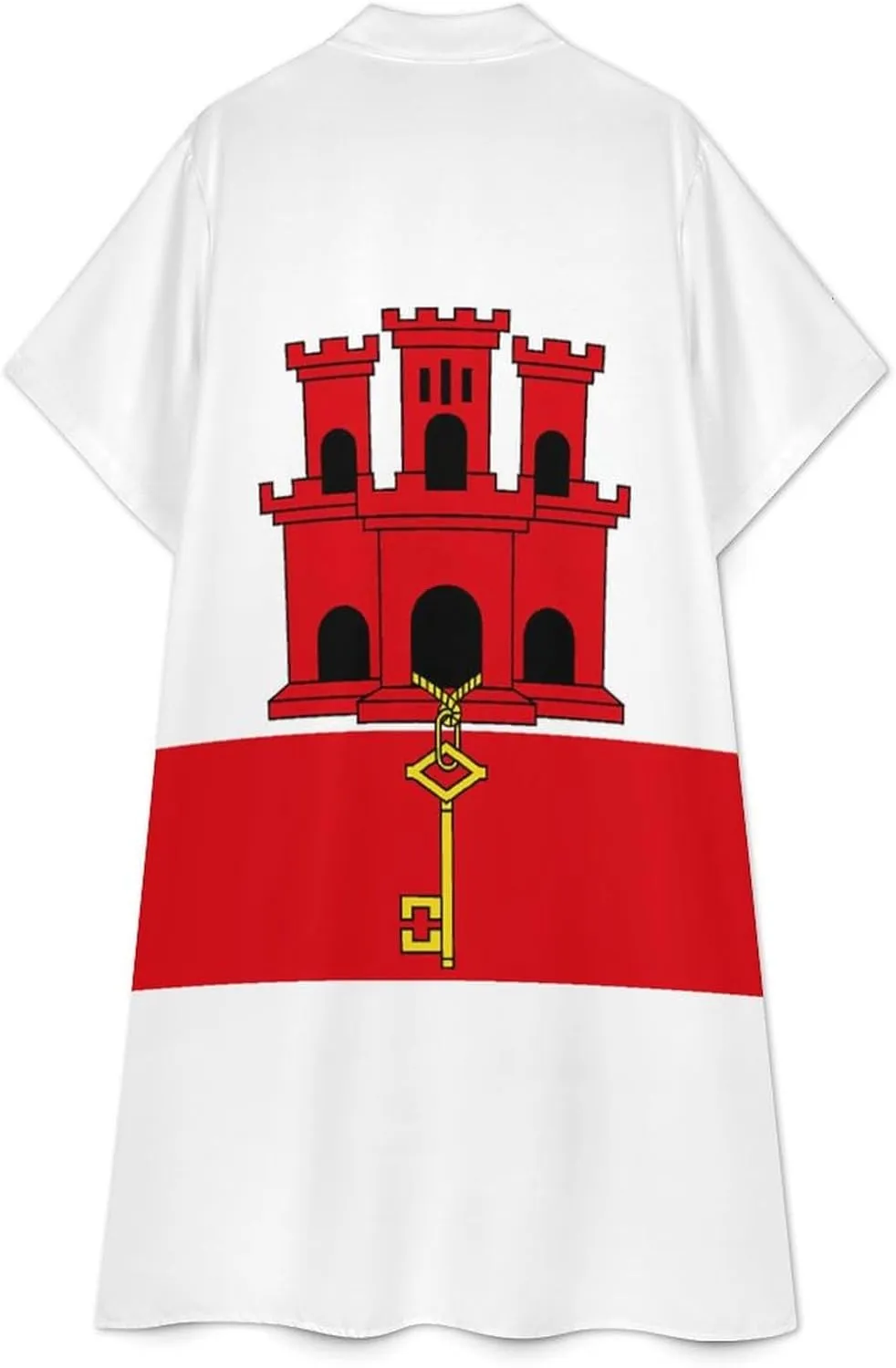 Zakqeik Mexican Flag Womens Button Down Shirt Dress Summer Casual Short Sleeve Shift Dresses with Pockets
