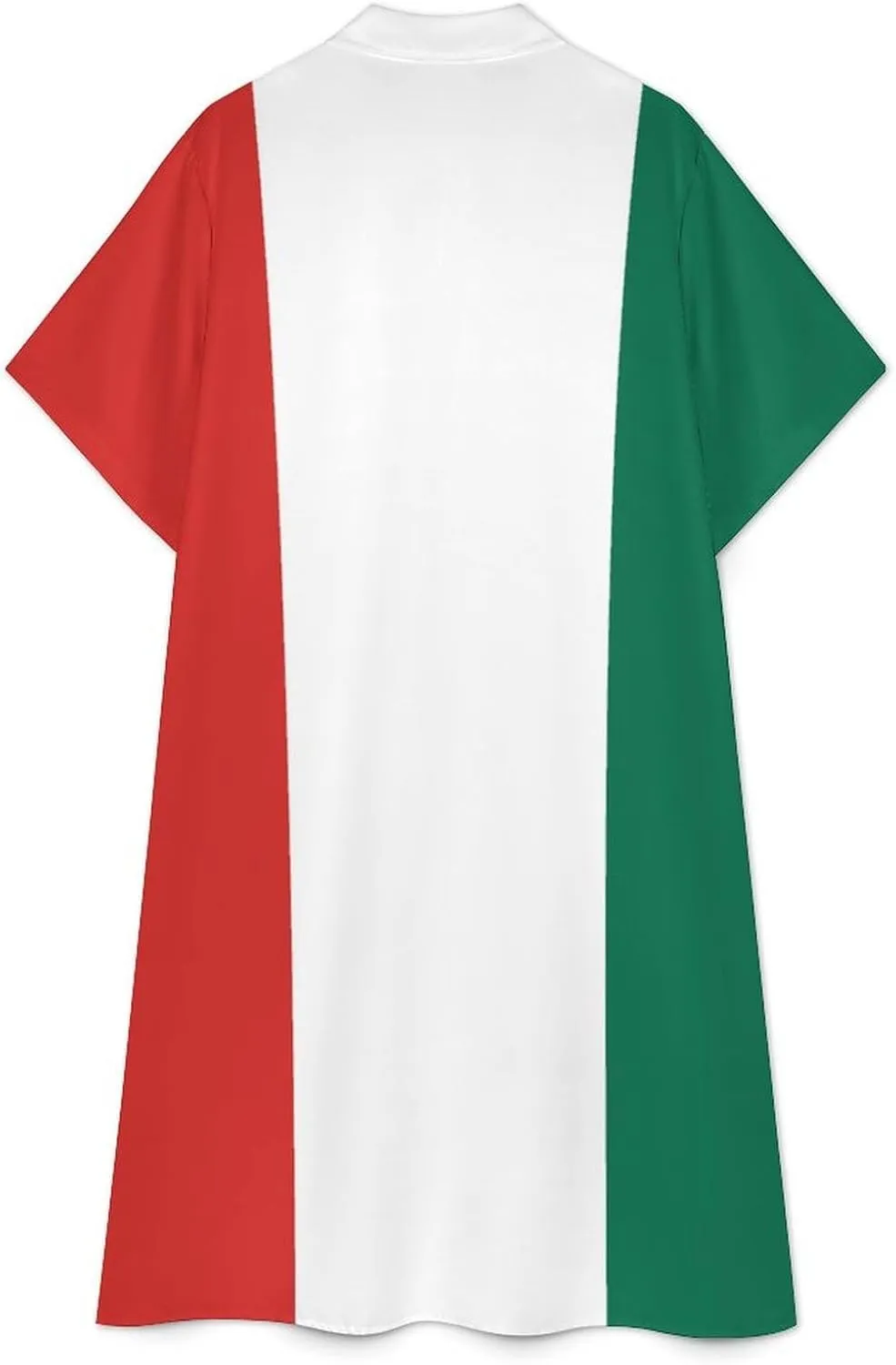 Zakqeik Mexican Flag Womens Button Down Shirt Dress Summer Casual Short Sleeve Shift Dresses with Pockets