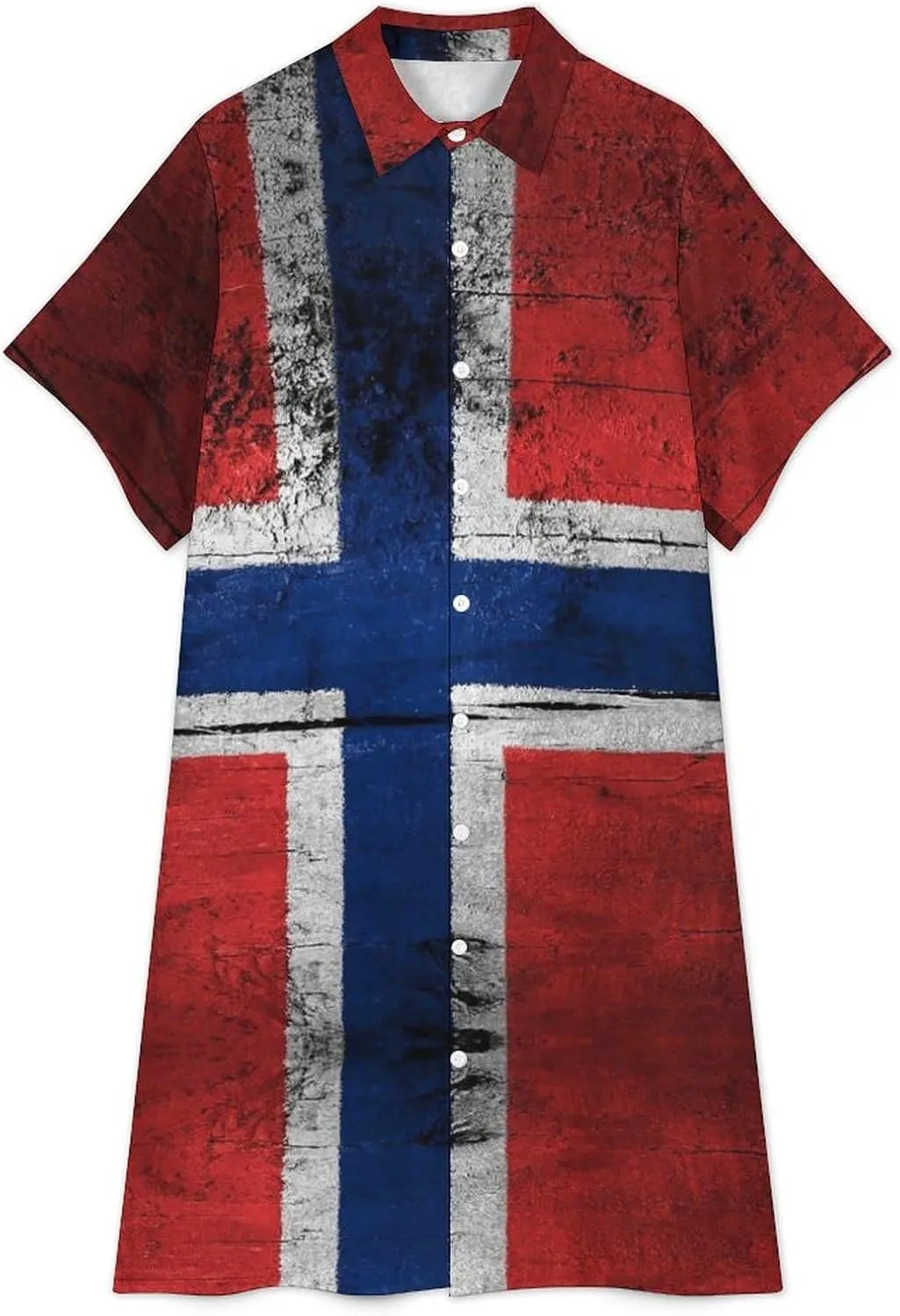 Zakqeik Ukraine Flag Womens Button Down Shirt Dress Summer Loose Short Sleeve Shift Dresses with Pockets