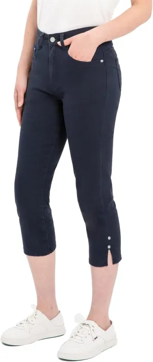 ZENTHACE Women's Basic 5-Pocket Twill Capri Pants Stretch Straight Leg Casual Capris