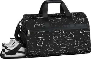 Zodiac Sky Sports Gym Bag with Wet Pocket & Shoes Compartment Waterproof Workout Duffel Bag for Women and Men Weekender Overnight Duffle Bag Travel Carry-on Tote