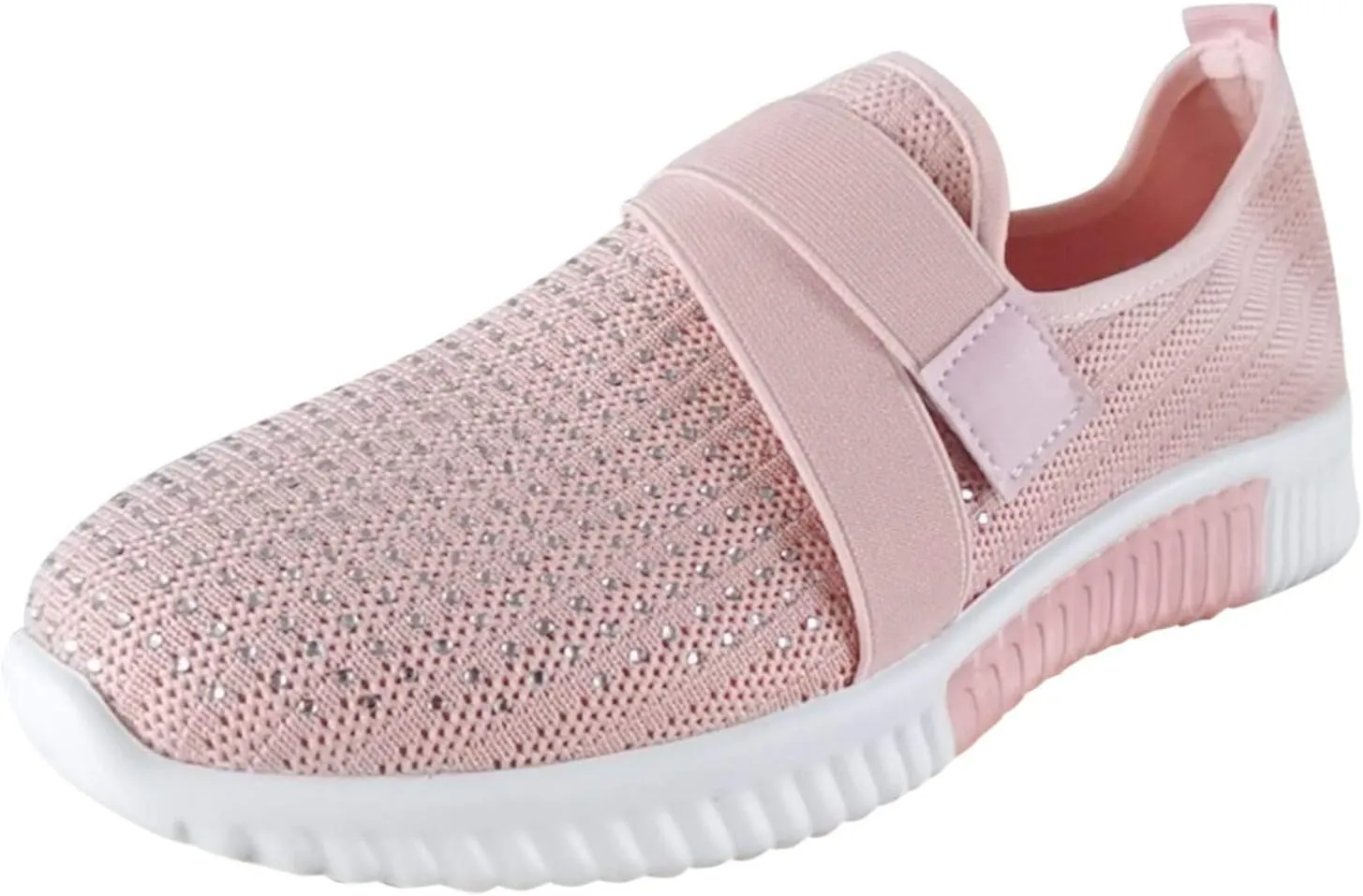 ZSpzx Arch Support Mesh Flats Shoes for Women Comfort Walking Sneakers Slip On Lightweight Comfy Breathable Slip On Shoes with Elastic Band Mesh Trainers Casual Low Top Shoes for Jogging Running