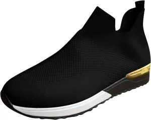 ZSpzx Womens Walking Shoes Sock Tennis Air Cushioned Mesh Flat Breathable Running Sneakers Ladies Fashion Casual Boat Shoes Comfy Slip On Arch Support Lightweight Slip On Shoe for Outdoor Indoor