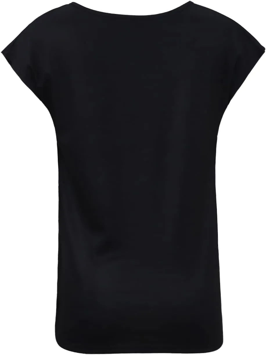 Zyyfly Womens Cap Sleeve Tank Tops V Neck Graphic Summer Shirts Loose Fit